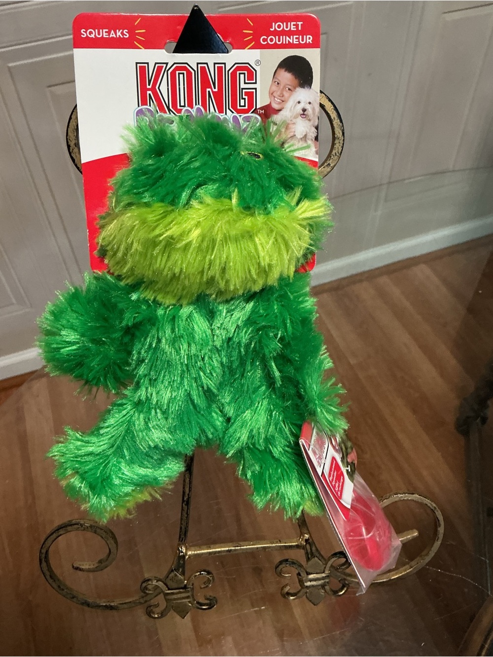 KONG Dog Dr Noyes Fuzzy Green Frog  8.5” Mini Xs Dog New Ea.